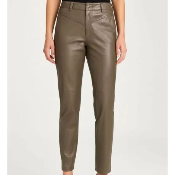 AG Adriano Goldschmied Faux Leather Pants Brown Size 28 - Picture 1 of 7